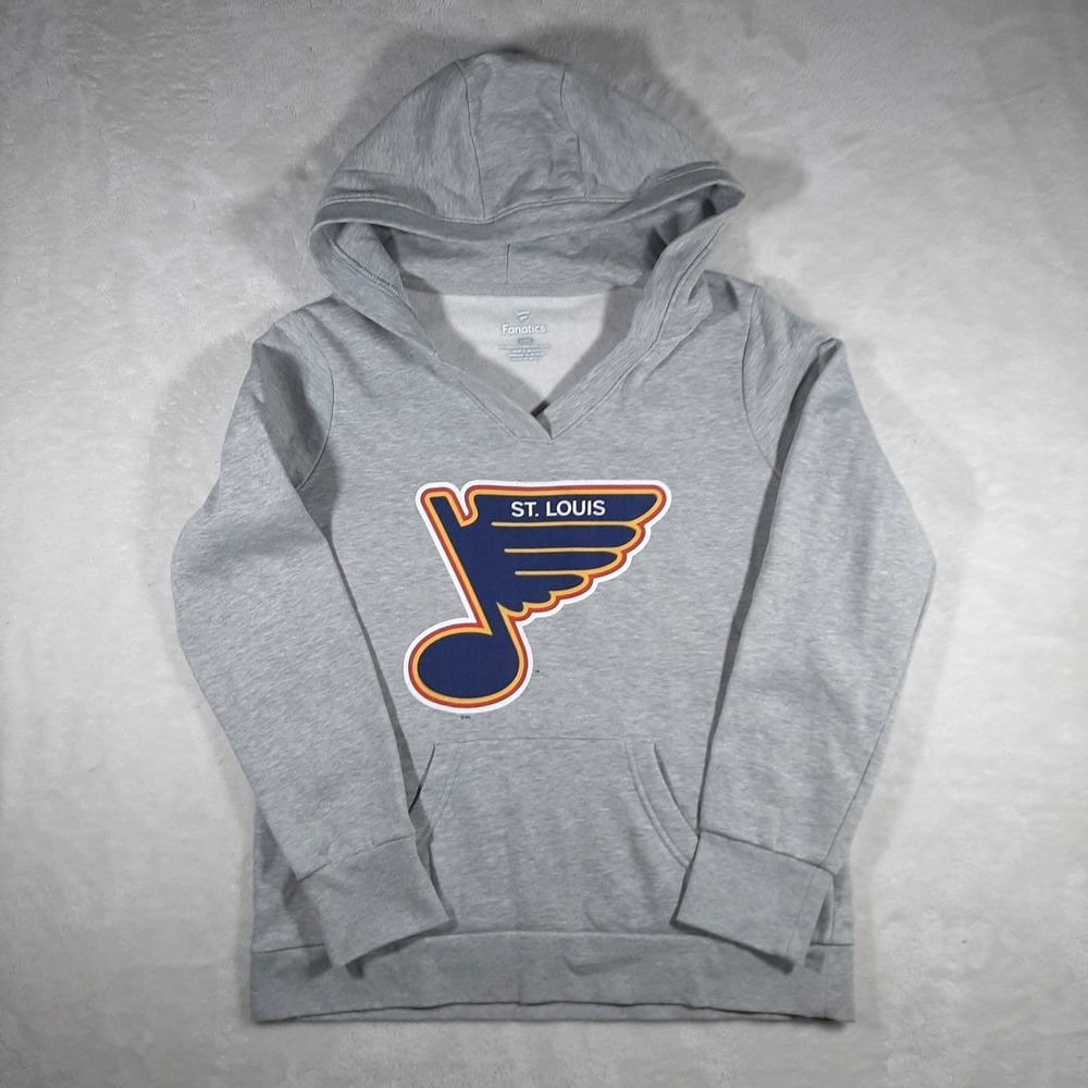 Fanatics St Louis Blues NHL Officially Licensed NWT Gray Hoodie Lady Med s
